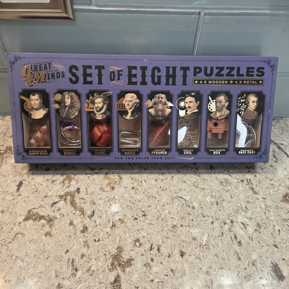 Professor Puzzle Great Minds Set of Eight‎ Puzzles SEALED